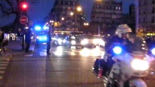 Paris Police Motorcycle Escort of SAMU Ambulance [upl. by Aicire]