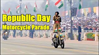 REPUBLIC DAY MOTORCYCLE STUNT PARADE BY FEMALE PARAMILITARY RIDERS [upl. by Lewanna]