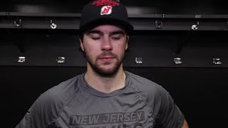 Hischier Mercer Keefe talk after 60 win at Vancouver [upl. by Dahij]