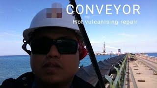 Belt conveyor  Hot vulcanising repair [upl. by Porche909]