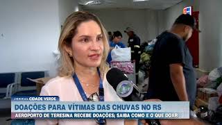 Aeroporto de Teresina recebe doações para vítimas das chuvas no RS saiba como e o que doar [upl. by Runkle]