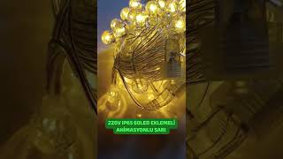 220VOLT IP65 EKLEMELI ANIMASYONLU 60LEDLI SARI BUZLU TOPLED 2025 karakoyledshop ledlights noel [upl. by Ayotas]