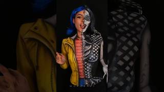 Coraline x Other Mother painted on myself makeup cosplaymakeup coraline cosplay halloween [upl. by Donna]