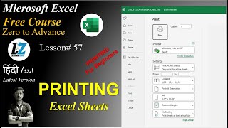 57 How to Print Excel Sheets  Complete Guide for Beginners  Microsoft Excel Free Course [upl. by Jesh236]