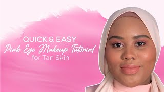 QUICK amp EASY Pink Eye Makeup Tutorial for Tan Skin [upl. by Cruz]