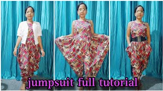 Jumpsuit Full Tutorial For Beginners  jumpsuit design  three in one dress jumpsuit [upl. by Irihs99]