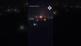 Ukrainian drone blasts set Russian oil refinery ablaze in Ryazan [upl. by Eniawd696]