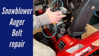 Easy Auger Belt Replacement on a Snowblower [upl. by Yeltnarb]