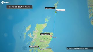 Loganair flight to Glasgow diverted after midair emergency [upl. by Vallo]