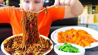 Korean BBQ Buffet • Jajangmyeon 짜장면 Ddeokbokki 떡볶이 Japchae 잡채 • MUKBANG [upl. by Notniuqal]