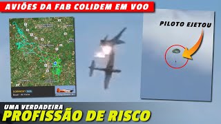 Aviões da Força Aérea COLIDEM em voo Vídeo mostra piloto após ejeção do T27 Tucano [upl. by Mcgean470]