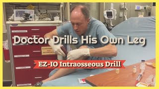 A Doctor Drills His Own Leg with an IO Needle [upl. by Alia]