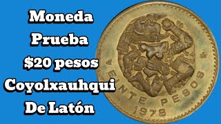 Moneda Prueba de 20 pesos Coyolxauhqui de LatónMonedas de MèxicoMonedas Mexicanas [upl. by Gorman822]