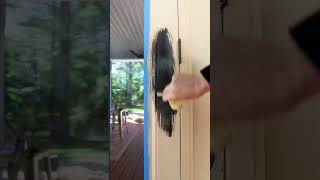 How to paint an exterior metal door to look like wood diy makeover shorts beforeandafter [upl. by Recor]