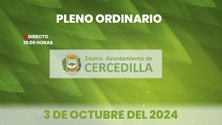 Ayuntamiento de Cercedilla Pleno municipal Ordinario de Octubre de 2024 [upl. by Bonny]