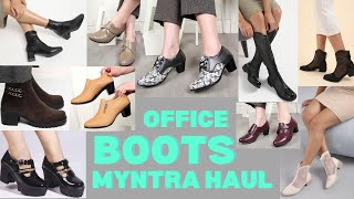 Myntra BOOTS Haul  Starting from 750  BLOCKHEELED BOOTS HAUL myntra boots haul myntrahaul [upl. by Rehnberg]