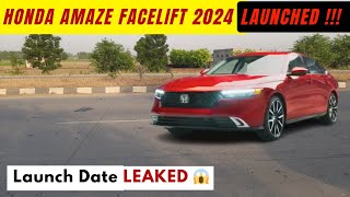 New Honda Amaze Facelift 2024 Launch Date Leaked 😱  Honda Amaze [upl. by Gere]