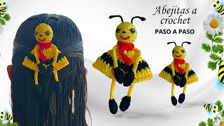 HERMOSAS ABEJITAS A CROCHET  coleteros tejidos a crochet paso a paso [upl. by Imorej480]