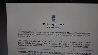 Mahatma Gandhi and Golden Jubilee Scholarship Scheme  Indian Embassy Scholarship in Nepal [upl. by Luigino]