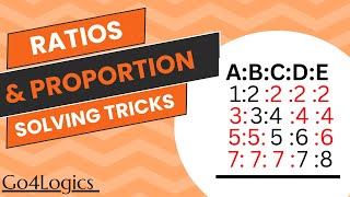 Ratios and proportions tricks  how to solve ratio problems  Go4Logics [upl. by Sisile718]