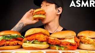 ASMR MOST POPULAR FOOD  FRIED CHICKEN SANDWICHES KFC ChickfilA McDonalds Shake Shack MUKBANG [upl. by Ruddie]