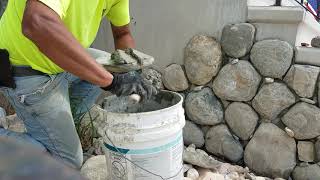 StoneVeneerPiedraDeFabricaTutorial Como Pegar Piedra Laying Stone Veneer [upl. by Spencer252]