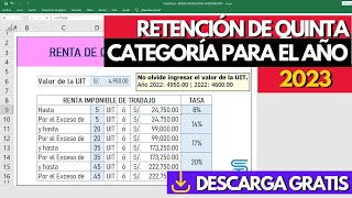 RETENCIÓN DE 5TA CAT 2023  Plantilla Gratis [upl. by Atilam31]