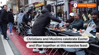 Easter and Iftar celebrants in Belgium feast together  REUTERS [upl. by Clothilde2]