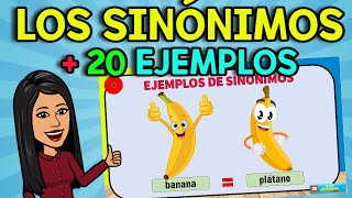 Los Sinónimos  20 EJEMPLOS Con Imagenes [upl. by Etteloiv227]