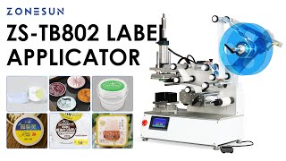 ZONESUN ZSTB802 Flat Surface Labeling Machine Top Label Applicator [upl. by Noryd248]