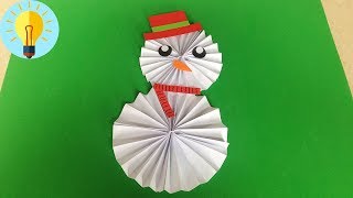 Basteln mit papier Schneemann falten DIY Bastelideen [upl. by Aivek447]