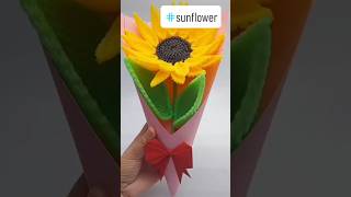 Easy sunflower 🌻 craftcraftflowermaking islamicvideo drawing by snighda [upl. by Dyol]