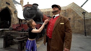 Trying to steal the Hogwarts Express at the Wizarding World of Harry Potter [upl. by Miko]