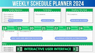 Create your schedule or planner in Excel easily  Automatic Application  Create Calendar [upl. by Aicyle]