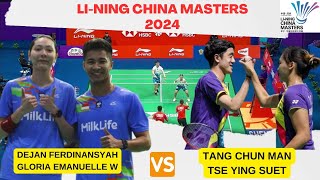 DEJAN FERDINANSYAHGLORIA EMANUELLE W INA VS TANG CHU MANTSE YING SUET HKG  CHINA MASTERS 2024 [upl. by Aicilaana]