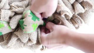 Adding Burlap Ribbon To Burlap Wreath [upl. by Rivalee99]