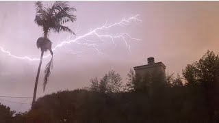 Thunder and lightning in Santa Barbara 1042021 [upl. by Burnside468]