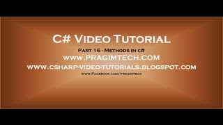 Part 16  C Tutorial  Methods in cavi [upl. by Pieter]