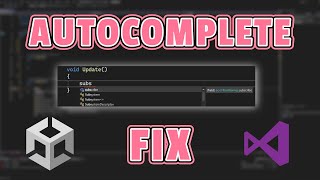 Fix Visual Studio Autocomplete in Unity [upl. by Caralie]