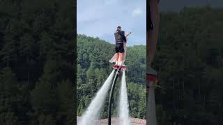 Flyboard montage  water jetpack water world this is to high shorts [upl. by Letrice]