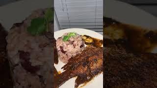 Rice amp Peas for the win 😮‍💨🙏🏾 rice jamaicanfood fish fypyoutube food foodie eating [upl. by Nairrod]