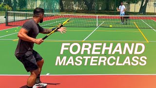 Forehand Contact Point Correction  35 NTRP Tennis Lesson [upl. by Bishop739]