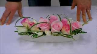 月刊フローリスト２０１３年５月号How to Do 動画～ミスカンサステクニック編How to arrangement flowers and ikebana flowers arrangement [upl. by Wallford540]