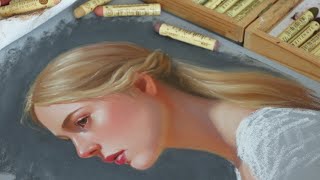 Oil pastel portrait painting  art process video ♡ [upl. by Primaveria]