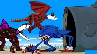 INFECTED SKY vs SEA EATER vs SHIN SONIC  Animation [upl. by Anidualc]