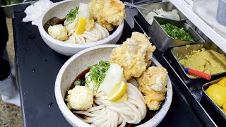 超絶天ぷらラッシュ！！大阪で驚異的な人気を誇る行列うどん屋に密着丨Best Udon in Osaka [upl. by Nanda]