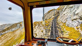 Breathtaking train ride in the Swiss Alps 🇨🇭 Pilatus 4K [upl. by Arissa]