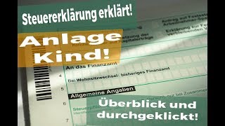 Steuererklärung 2017 Anlage Kind So füllst DU sie aus [upl. by Naesar]