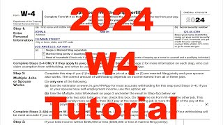 2024  W4 Form Tutorial  StepbyStep How To Fill Out a W4 Form [upl. by Benedict]