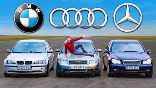 BMW v Mercedes v Audi £1000 DRAG RACE [upl. by Enialehs]